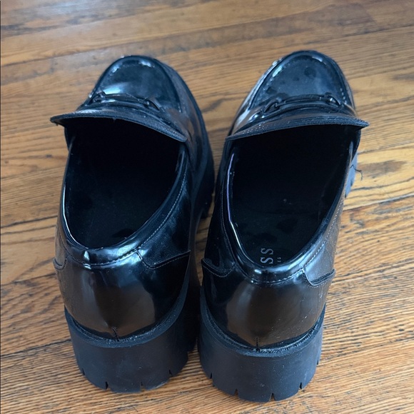 Guess Lug Sole Loafers Black Platform Chunky Shoes Women’s Size 10M